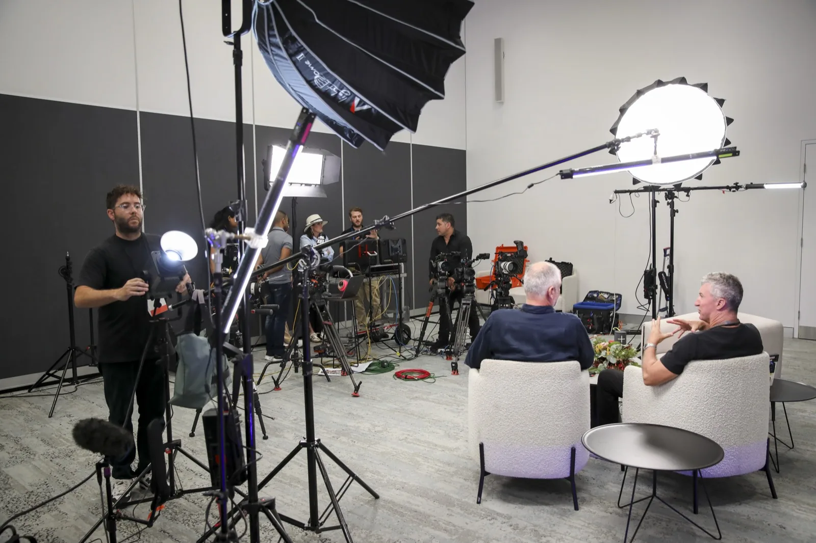 Zarco Creative multi camera studio setup, lit and crewed for a produced recording