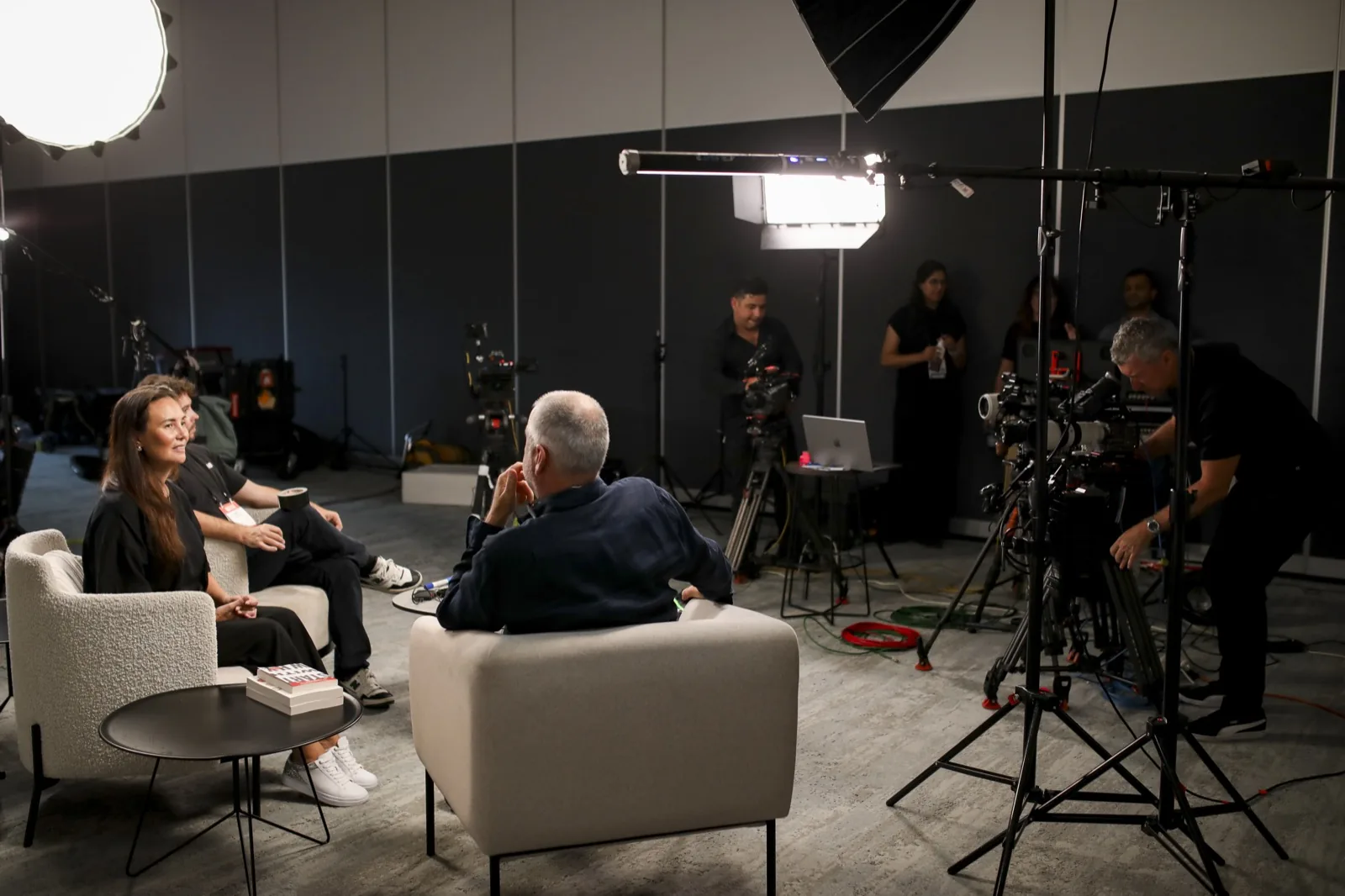 Real people on set with the Zarco Creative crew during a brand story shoot