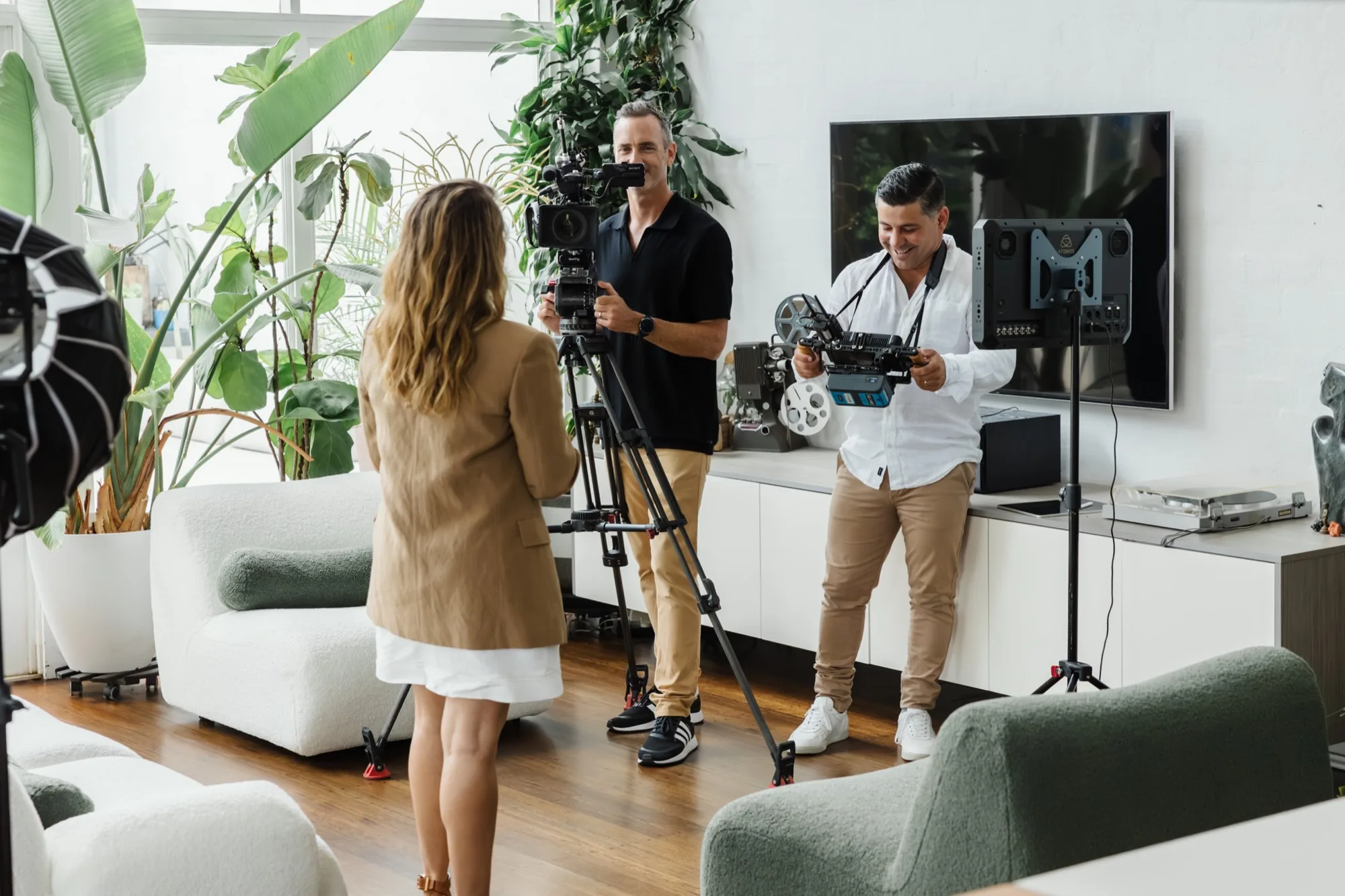 The Zarco Creative crew filming behind the scenes on a Sydney video shoot