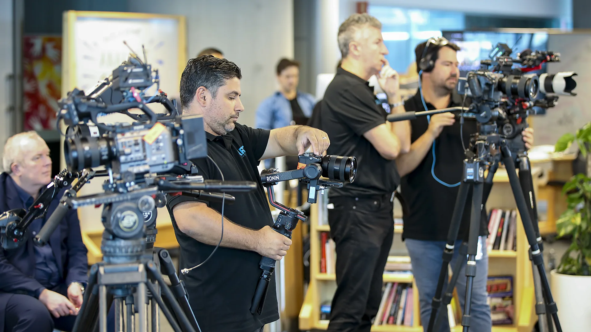 Three Zarco Creative cameras filming a corporate event in Sydney