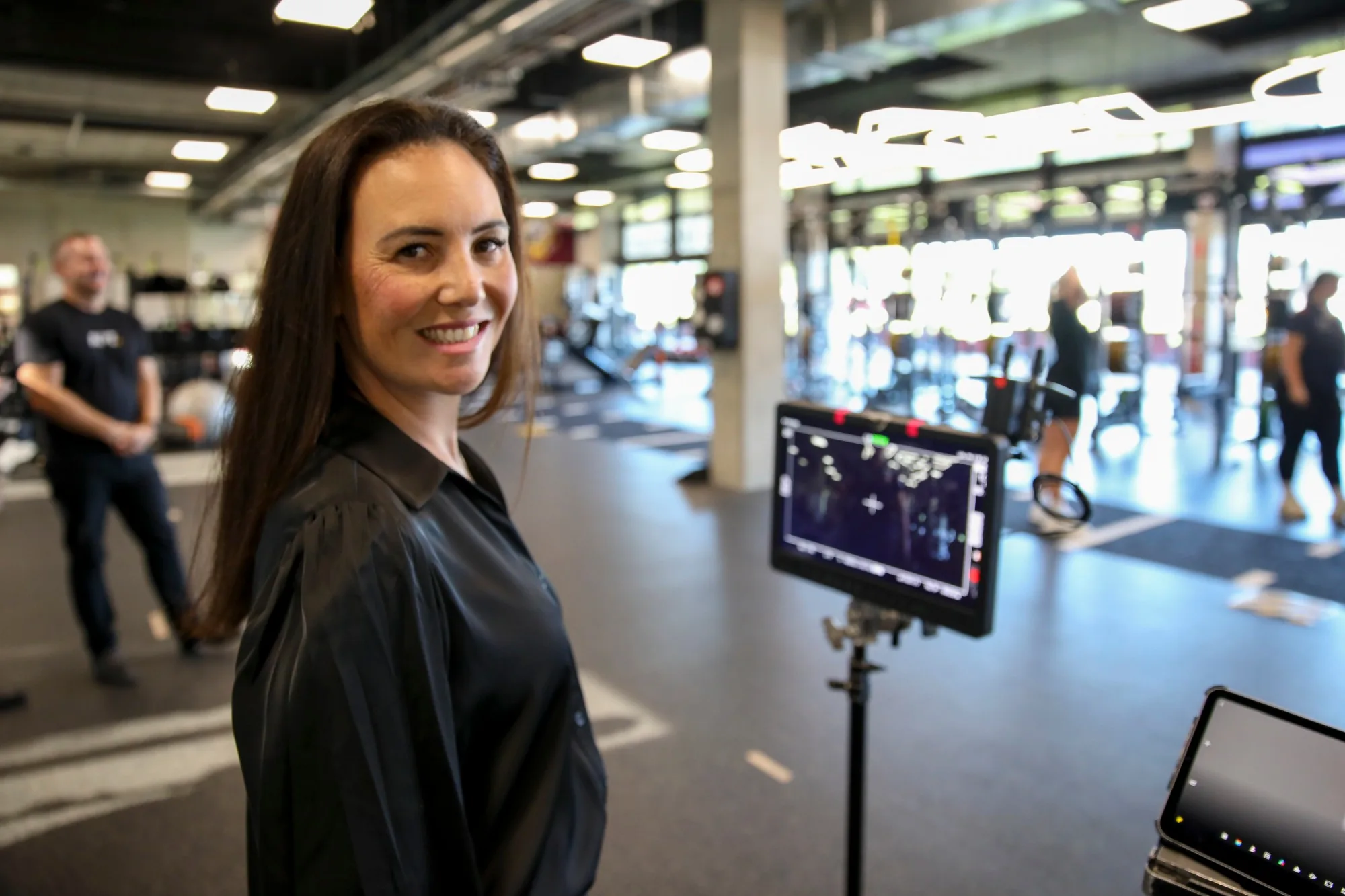 Jess Vieira on set monitoring a shoot for Zarco Creative