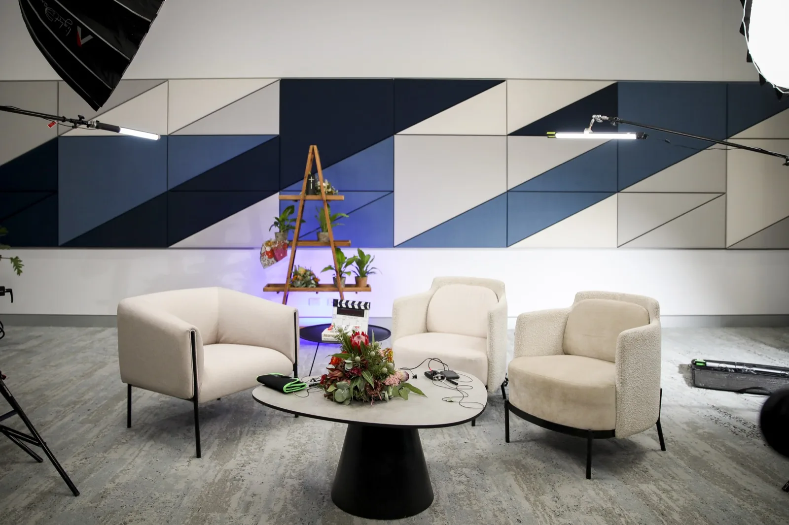 Zarco Creative studio set up for a shoot in Sydney, lit and ready
