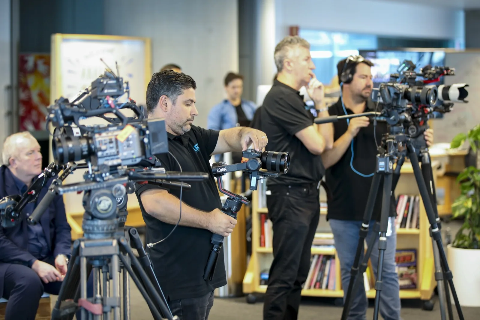 Zarco Creative crew filming with multiple cameras on a Sydney corporate shoot