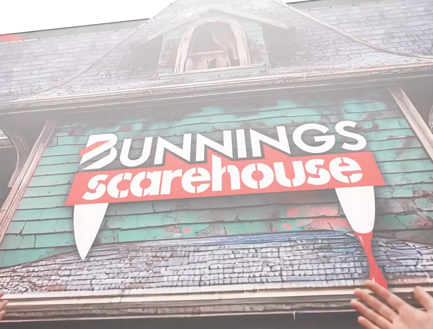 Bunnings team member recording a piece to camera at the Scarehouse, filmed by Zarco Creative