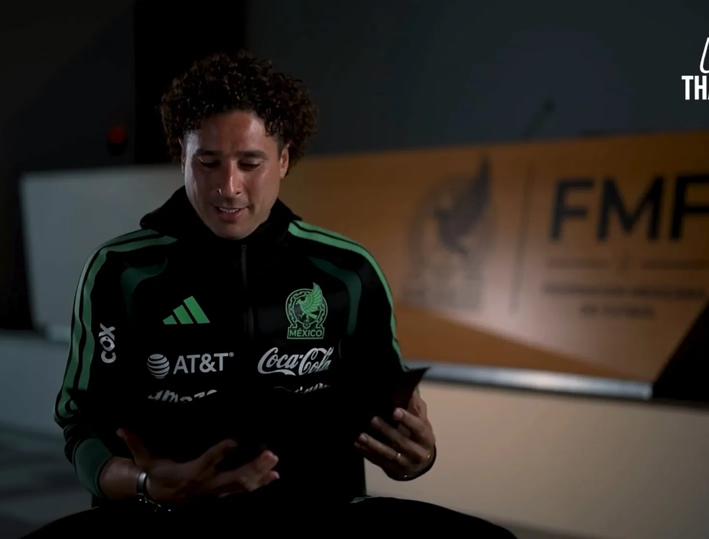 Guillermo Ochoa mid-interview in the FIFA Letters that Unite film by Zarco Creative